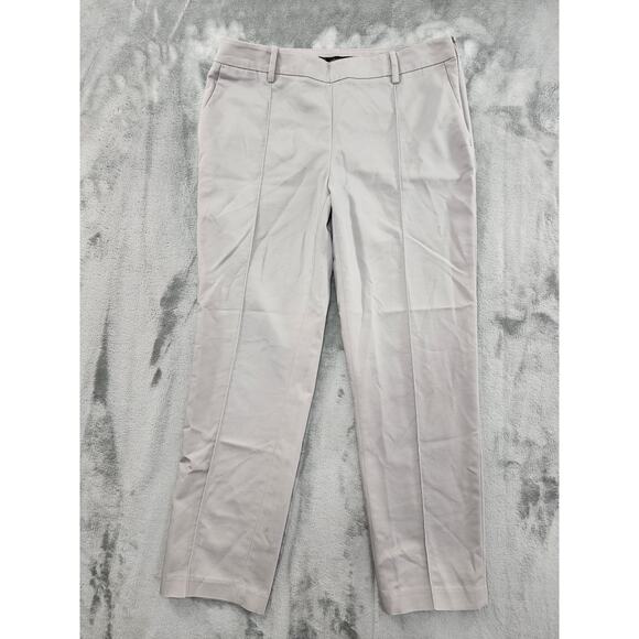 Zara Basic Front Seam Crop Ankle Trouser Pants Size 8 Light Gray Side Zip Office - Picture 1 of 8